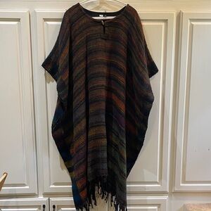 Multicolor Striped Women's Poncho